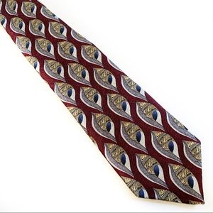 J. GARCIA Maroon Feather Early Collection Tie